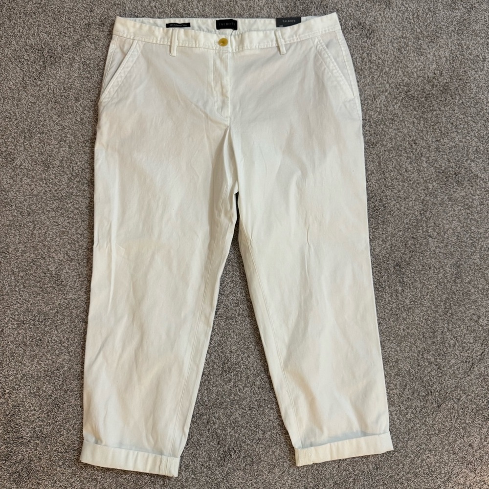 NWT Talbot’s Relaxed Chino Women's Size 12P Ankle Length White Pants
